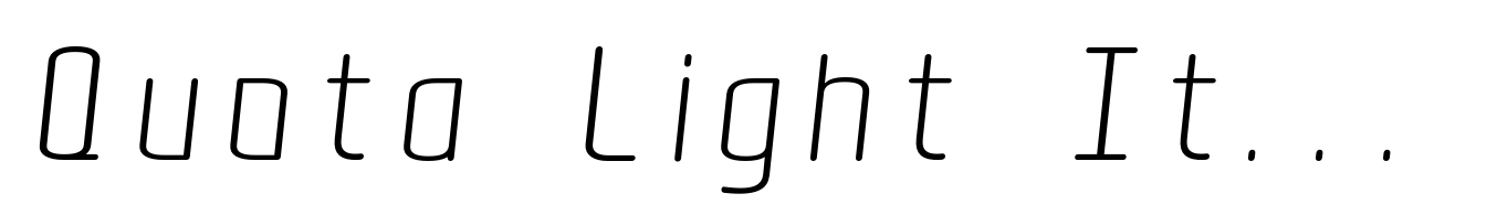 Quota Light Italic
